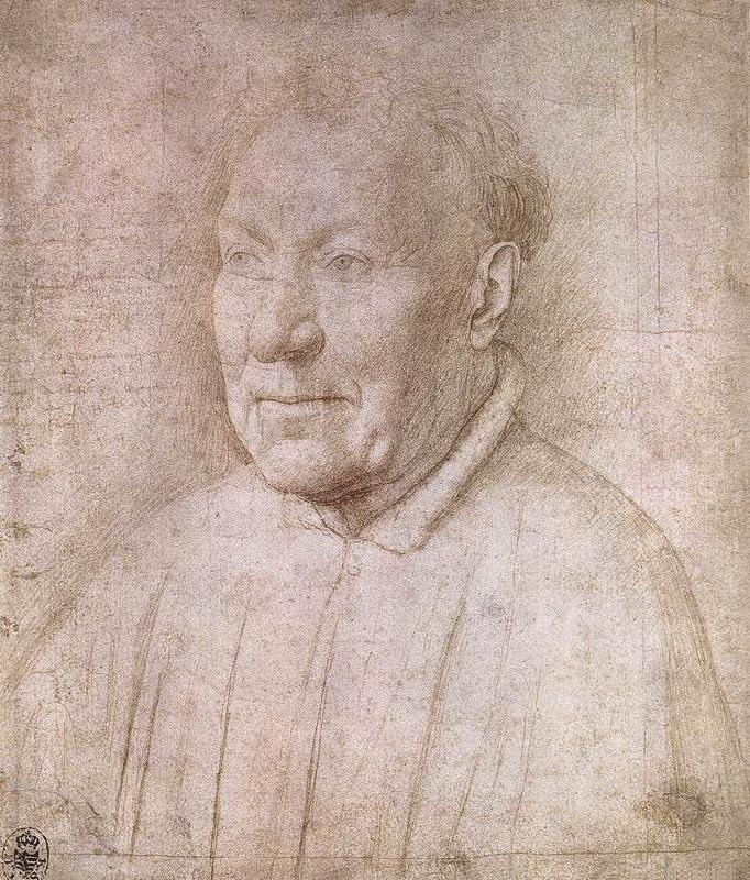 EYCK, Jan van Portrait of Cardinal Albergati sdg